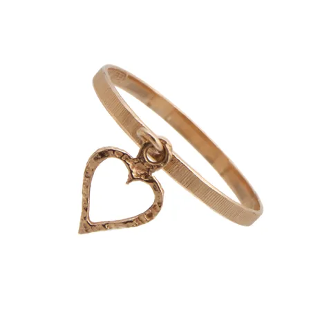 Sydänsormus, koko 15½, 585,  Paino: 0,7 g