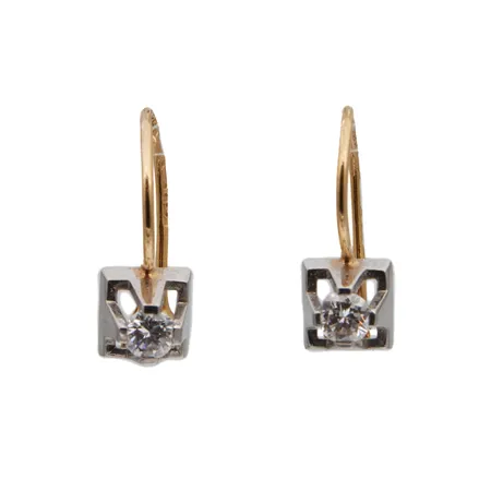 Timanttikorvakorut, 2xn.0.16ct, korkeus 16mm, 750,  Paino: 2,8 g