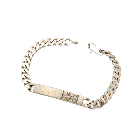 Laattaranneketju Saurum, Suomileijona, kaiverrettu, pituus 210mm, leveys 7mm, 830, Paino: 22,7 g