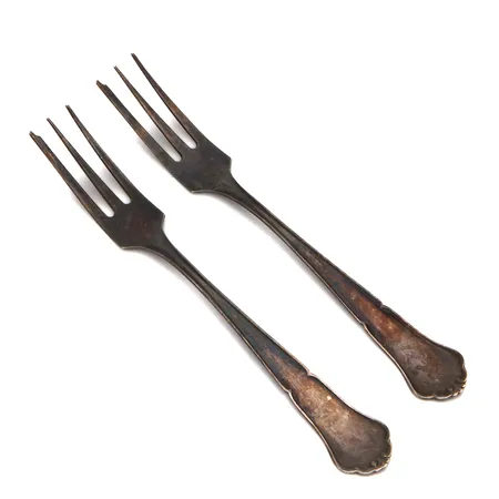 Kaksi otinhaarukkaa, Chippendale, pituus 150mm, 830,  Paino: 41,1 g