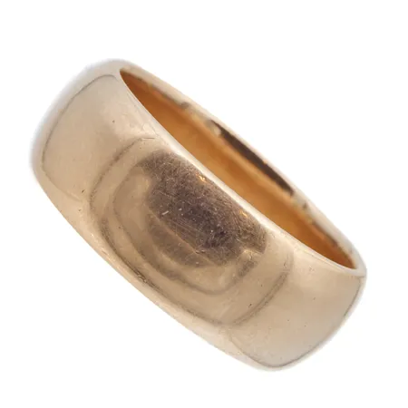 Sileä sormus, koko 18½, leveys 8mm, kaiverrettu, 585,  Paino: 10,8 g