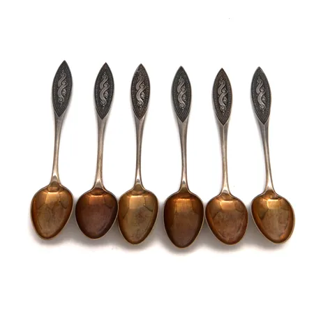 Kuusi kahvilusikkaa, pituus 118mm, 813,  Paino: 61,3 g