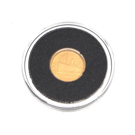 Kultaraha, Titanic, Maailman pienet kultarahat, nimellisarvo 1 dollari, todistus, 999,  Paino: 0,5 g