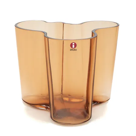 Savoy-maljakko, kirkas, design Alvar Aalto, korkeus120mm, laserkaiverrus , ruskea