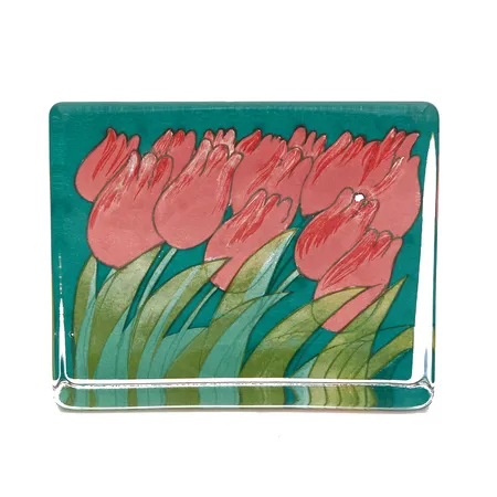 Lasikortti, Tulppaanit, Heljä Liukko-Sundström, mitat150x120mm,