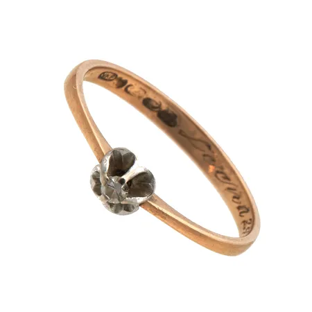 Timanttisormus 1xn.0.02ct, kaiverrettu, koko 17½, 750, Paino: 1,5 g