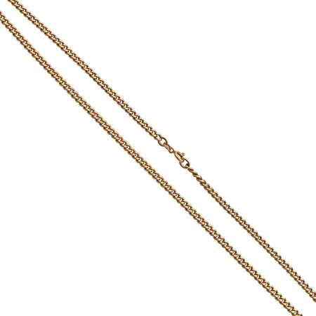 Panssarikaulaketju, pituus 45,5cm, leveys 3,3mm, lukko löystynyt, 585, Paino: 18 g