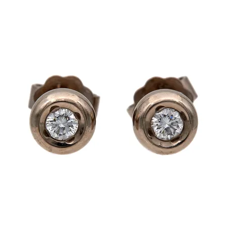 Timanttikorvakorut 2xn0,12ct, 750,  Paino: 3,2 g