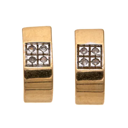 Timanttikorvakorut, 8xn0.005ct, korkeus 9mm, ei taustoja, 585, Paino: 0,9 g