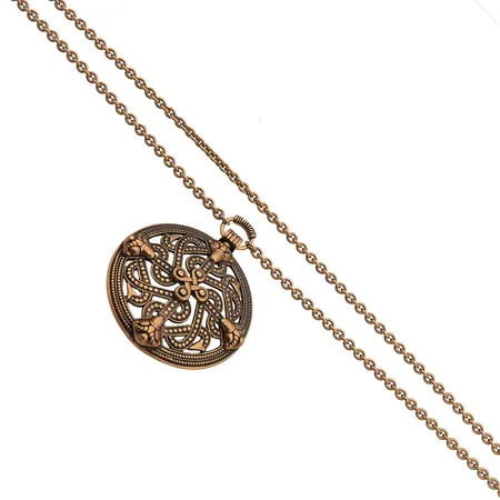 Kaulakoru, Kalevala Koru, aihe: Vakka-Suomesta viikinki ajalta, pituus 71cm, leveys 4mm, Ø 50mm, pronssi