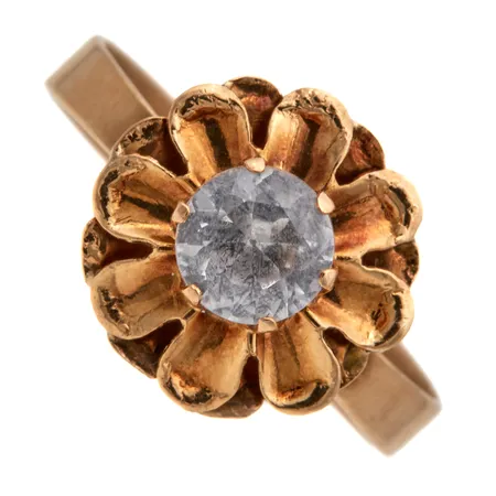 Kivisormus, kaiverrettu, koko 17¾, 585br,  Paino: 2 g