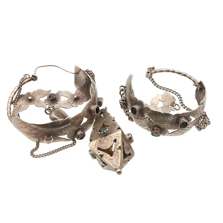 Vialliset kehäkorvakorut, 925br, Paino: 34,8 g