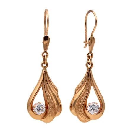 Kivikorvakorut, korkeus 36mm, 585br,  Paino: 1,5 g