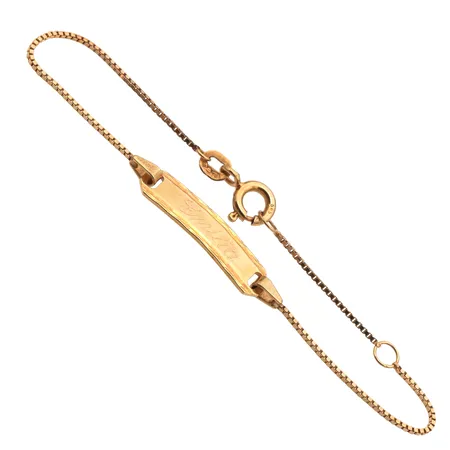 Laattaranneketju, kaiverrettu, pituus 120-140mm, 585,  Paino: 1,6 g