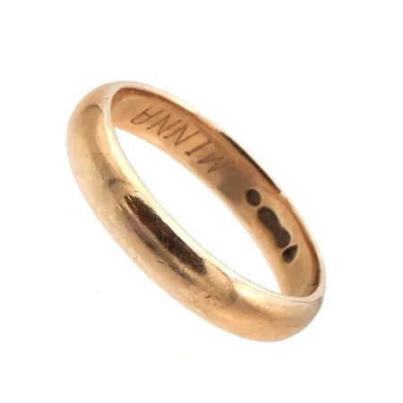 Sileä sormus, kaiverrettu, koko 18, 585,  Paino: 3,8 g