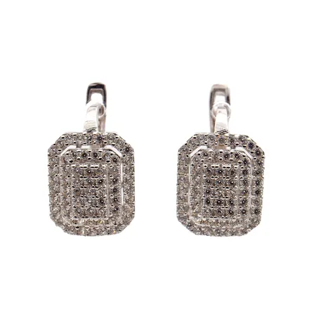 Kivikorvakorut, korkeus 16mm, 585br valkokulta,  Paino: 3 g