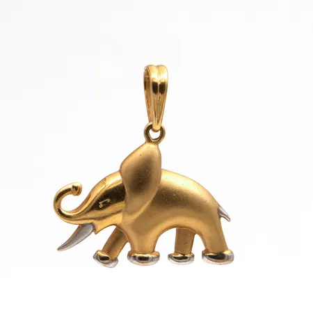 Norsuriipus, korkeus 38mm, 585 kelta- ja valkokulta,  Paino: 8,1 g