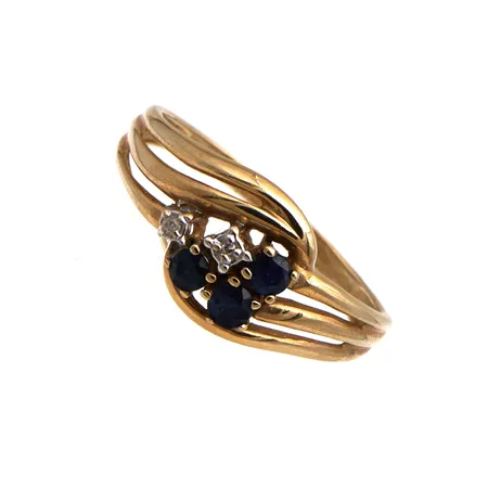 Kiivsormus timanteilla 2xn.0.005ct, koko 17¾, 585br, Paino: 2,1 g