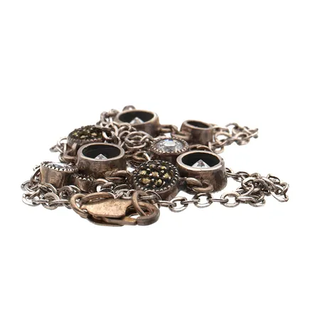 Viallinen kivikaulakoru, 925br,  Paino: 8,3 g