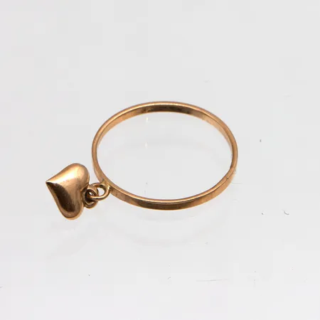 Sydänsormus, koko 15¼, 585,  Paino: 0,8 g