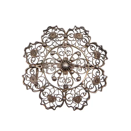 Filigraanirintaneula, Ø 44mm, Reinikainen Uuno - vuodelta 1949, 813, Paino: 5,6 g