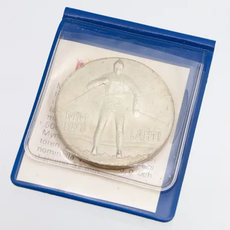 Juhlaraha, Lahti MM 1978, nimellisarvo 25mk, 500, Paino: 26,4 g