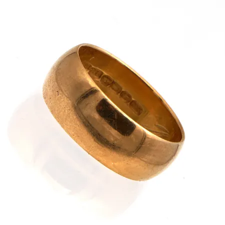 Sileä sormus, koko 19, kaiverrettu, 750,  Paino: 8,3 g