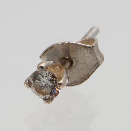 Pariton timanttikorvakoru 1xn.0.08ct, 750br,  valkokulta,  Paino: 0,5 g