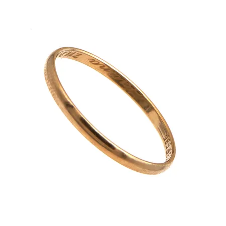 Sileä sormus, koko 20¾, kaiverrettu, 585, Paino: 1,4 g