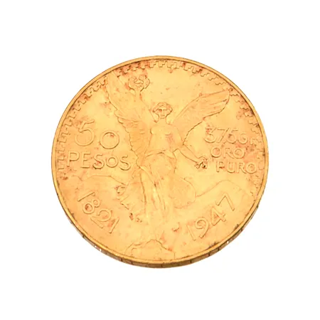 Kultaraha, nimellisarvo 50 pesoa 1821-1947, Meksiko, 900,  Paino: 41,7 g