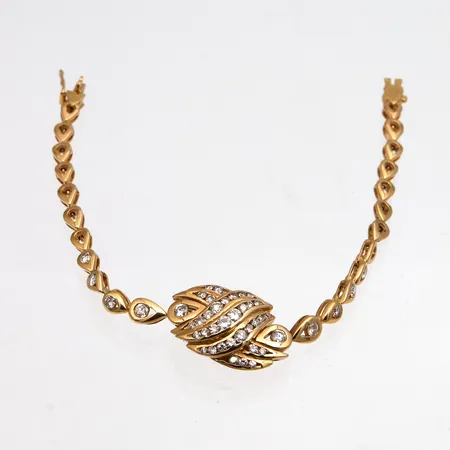 Timanttiranneketju 45xn.0.01-0.05ct, pituus 190mm, 750br,  Paino: 17,5 g