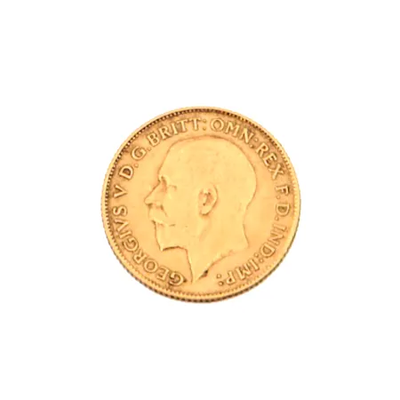 Kultakolikko, 1912, Half Sovereign George V, 916,  Paino: 3,9 g
