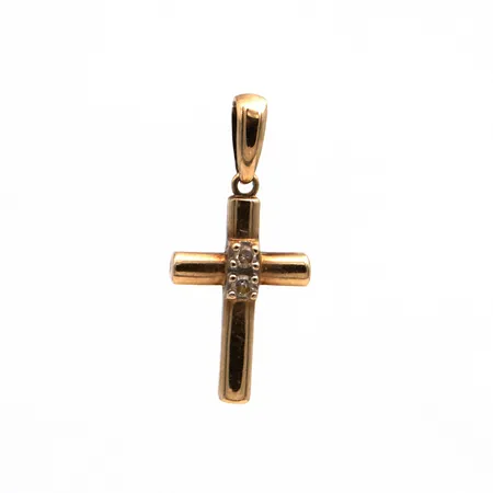 Timanttiristiriipus, 2xn.0.01ct, korkeus 22mm, 585br,  Paino: 1,1 g