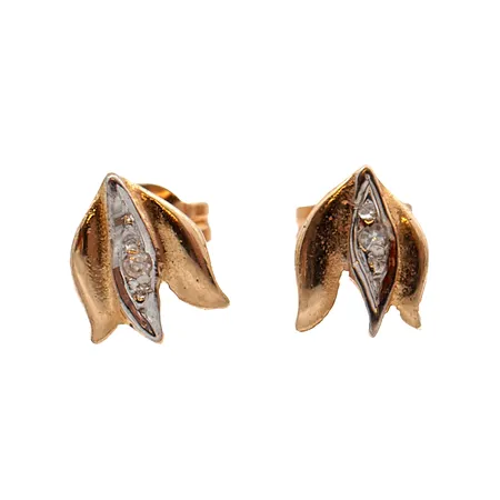 Timanttikorvakorut 2xn.0.005ct, korkeus 7mm, 585br, Paino: 0,8 g