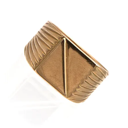 Kuvioitu kantasormus, koko 21, 585,  Paino: 13,1 g