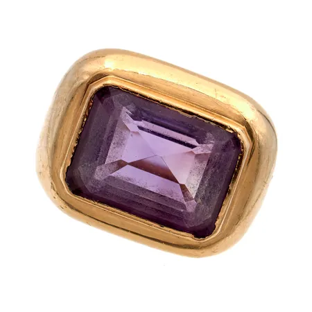 Kivisormus, koko 20, käytön jälkiä, kiven istutus hieman löystynyt, 585br,  Paino: 11 g