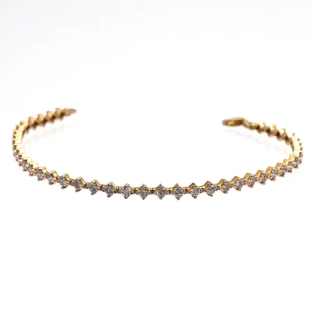 Timanttirannekoru 42xn.0.07ct, pituus 185mm, 585br,   Paino: 5,5 g