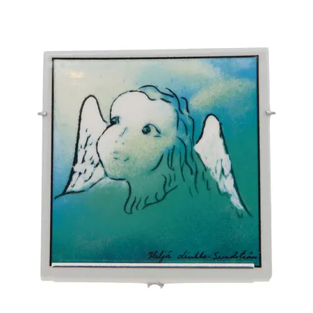 Seinälaatta Arabia,, "Tyttö", Heljä Liukko-Sundström, mitat 12x12cm