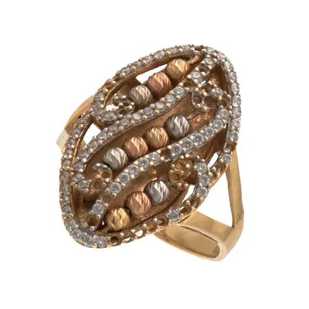 Viallinen kivisormus, 585br,  Paino: 4,4 g