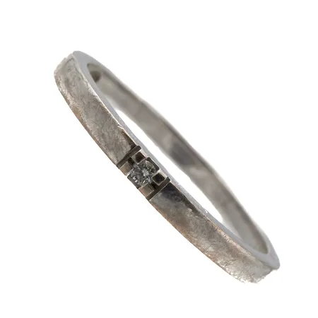 Timanttisormus 1xn.0.01ct, koko 16, 585 valkokulta,  Paino: 1,8 g