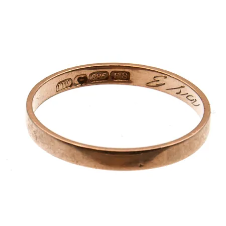 Sileä sormus, kaiverrettu, koko 16, 585,  Paino: 1 g