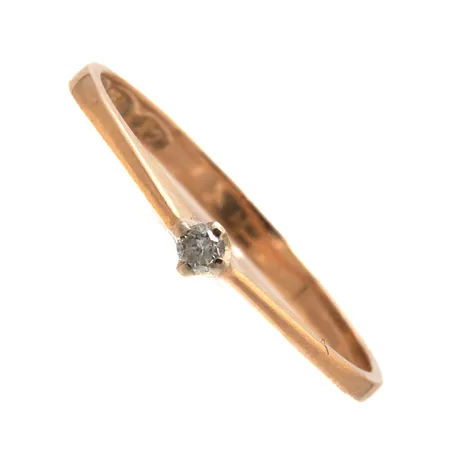 Timanttisormus 1xn.0.03ct, koko 16¼, 750,  Paino: 1,2 g
