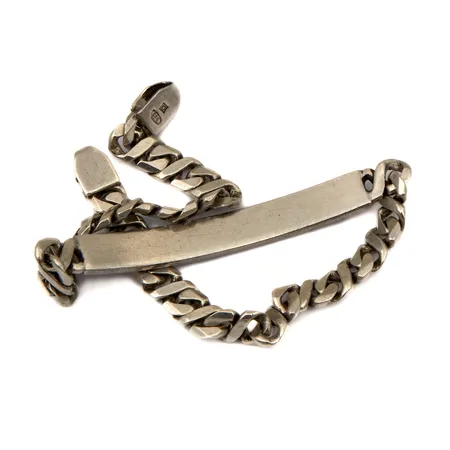 Laattaranneketju, kaiverrettu, pituus 190mm, leveys 5,1mm, 925,  Paino: 12,3 g