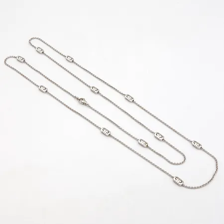 Kaulakoru Blvgari parentesi, pituus 90cm, 750 valkokultaa, Paino: 21,1 g