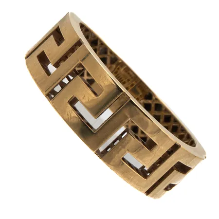 Kuvioitu sormus, käytön jälkiä, koko 17¾, 750,  Paino: 2,7 g