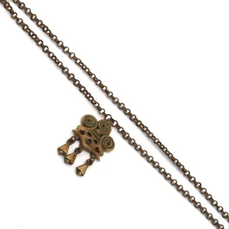 Kaulakoru, Kalevala, riipus-65, korkeus 67mm, ketjun pituus 60cm, pronssi.