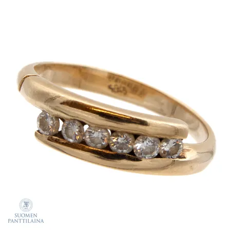 Timanttisormus 6xn.0.05ct, koko 18½, 585,  Paino: 3,3 g