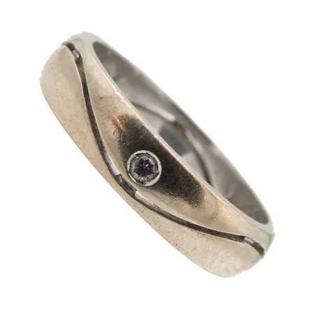 Timanttisormus 1xn.0.02ct, koko 17½, 750 valkokulta,  Paino: 5,5 g