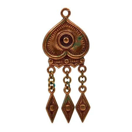 Riipus, Kalevala, Herttalehti, korkeus 60mm, ei riipuslenkkiä, pronssia