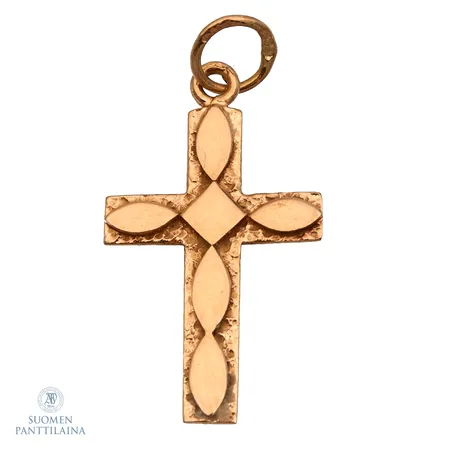 Risti-riipus, korkeus 20mm, leveys 10mm, 585,  Paino: 0,5 g
